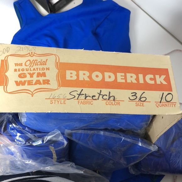 Vintage 60s 70s Retro One Piece Stretch Nylon Swimsuit Pin Up Mod Playsuit Blue - Picture 15 of 16